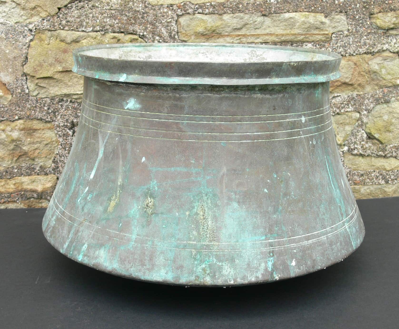 Antique Arts & Crafts Copper Cauldron Cooking Pot, Planter
